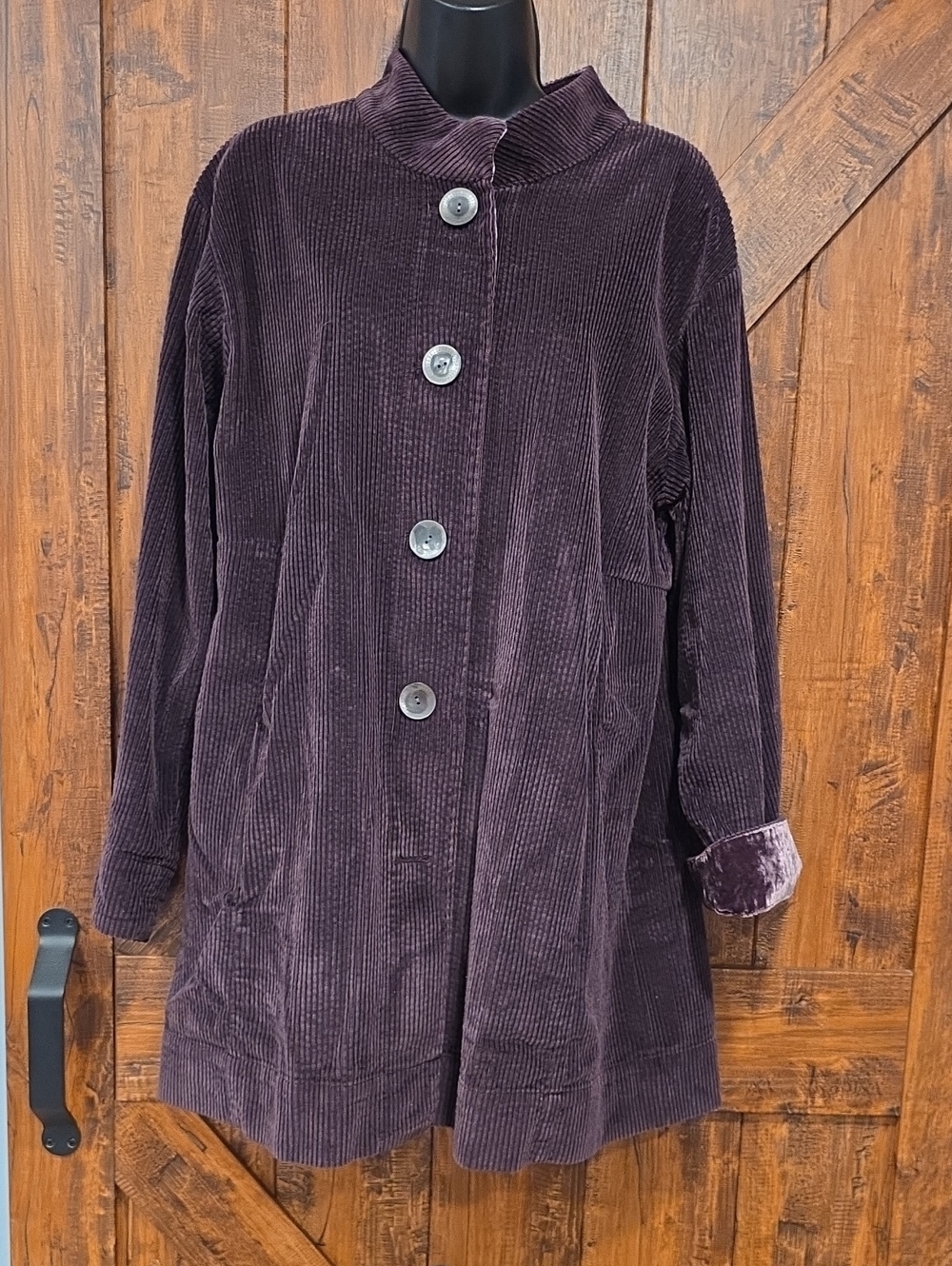 J Jill Courdaroy Velvet Lined Jacket L